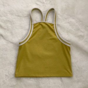 a yellow crop top